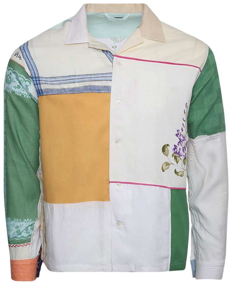 Bode Patchwork Napkin Long Sleeve Shirt Multicolor