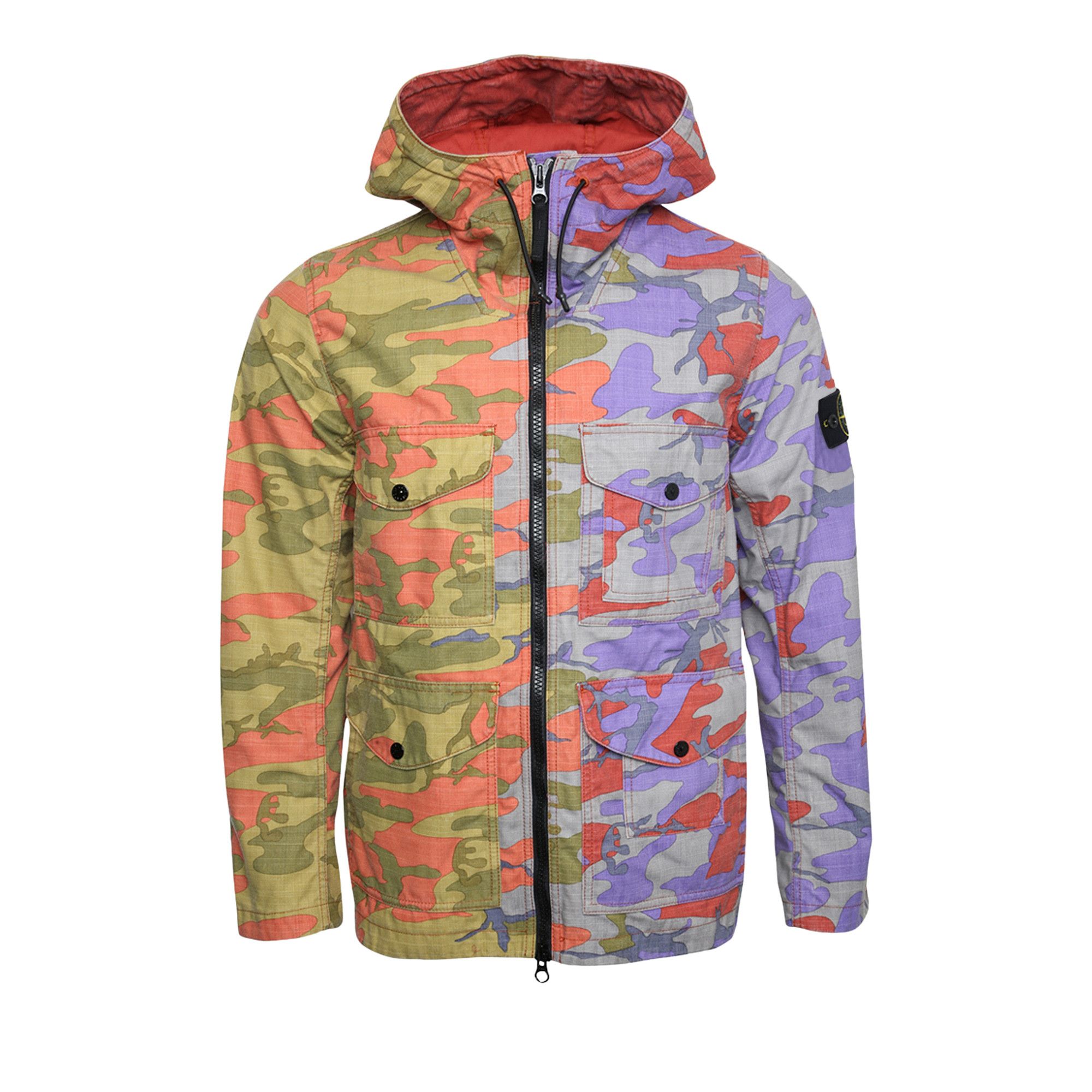 Stone island red camo sale jacket