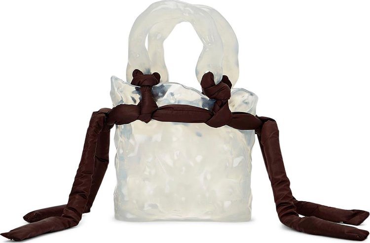 Ottolinger Sculpted Leather Handle Tote Bag 'Ice'