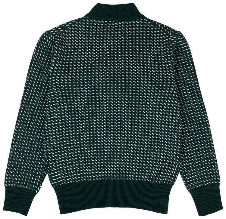 Aime Leon Dore Woolrich Knitted Birdseye Mock Neck Sweater Green
