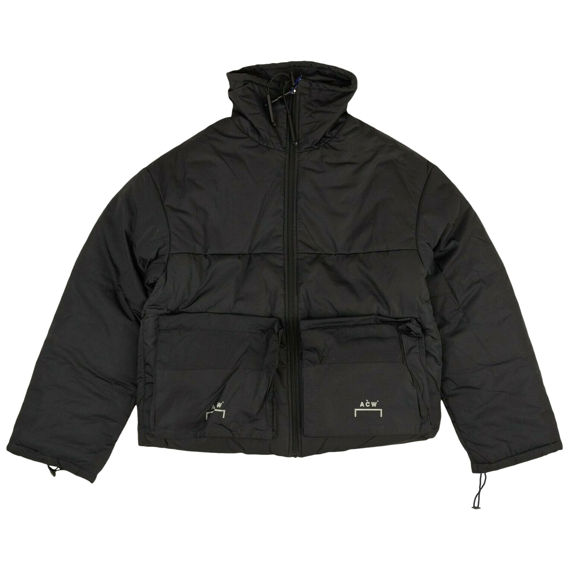 Buy A Cold Wall Logo Zip Up Puffer Jacket Black CW9SMB04AP