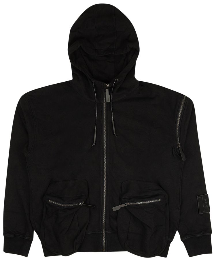 A Cold Wall Pockets Zip Up Hoodie Black