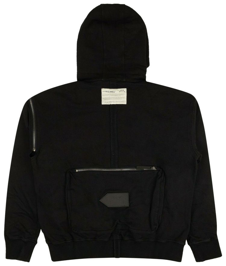 A Cold Wall Pockets Zip Up Hoodie Black