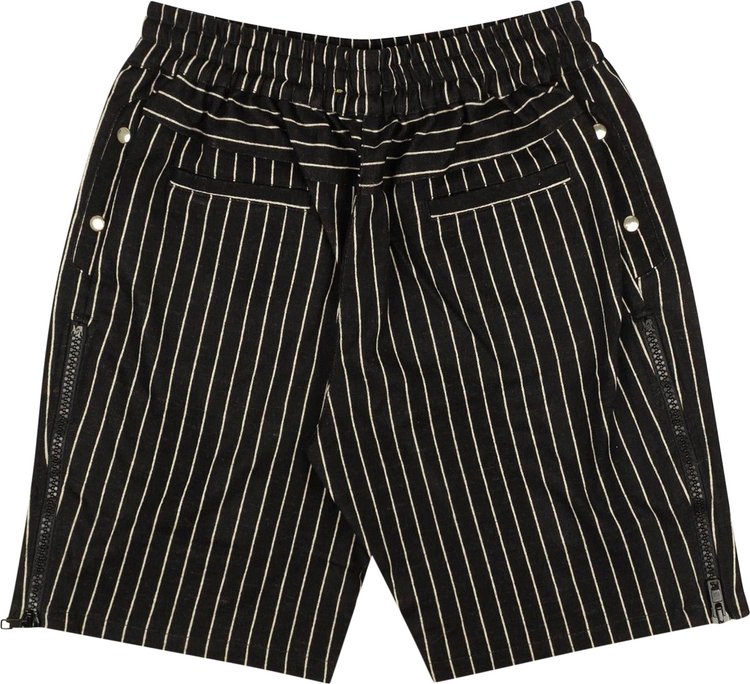 Pyer Moss Pinstripe Wool Blend Shorts Black