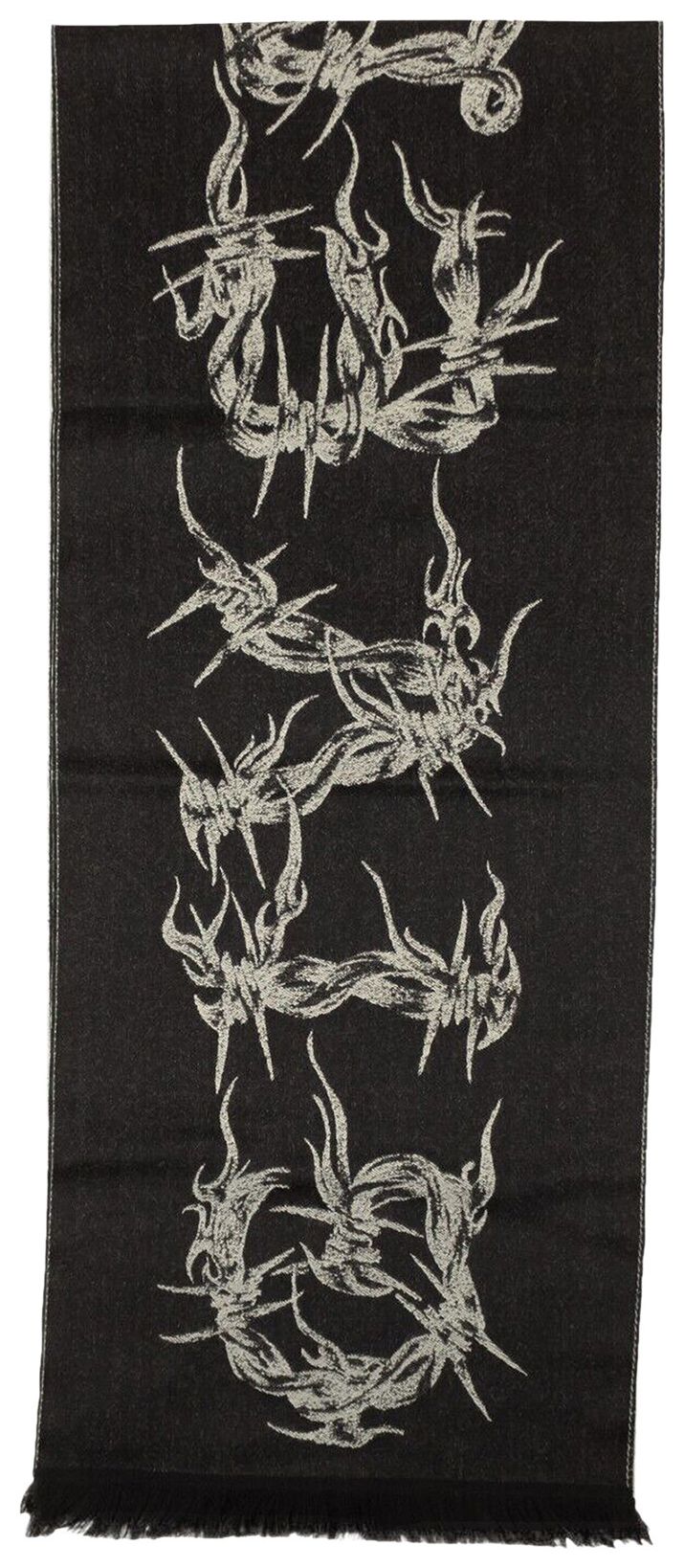 Givenchy Chain Pattern Wool Knit Scarf Black