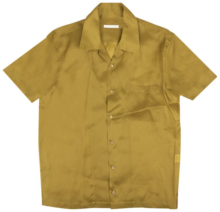 Helmut Lang Organza Silk Button Down Shirt Yellow
