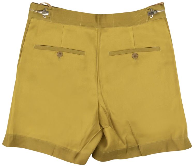 Helmut Lang Organza Silk Shorts Green