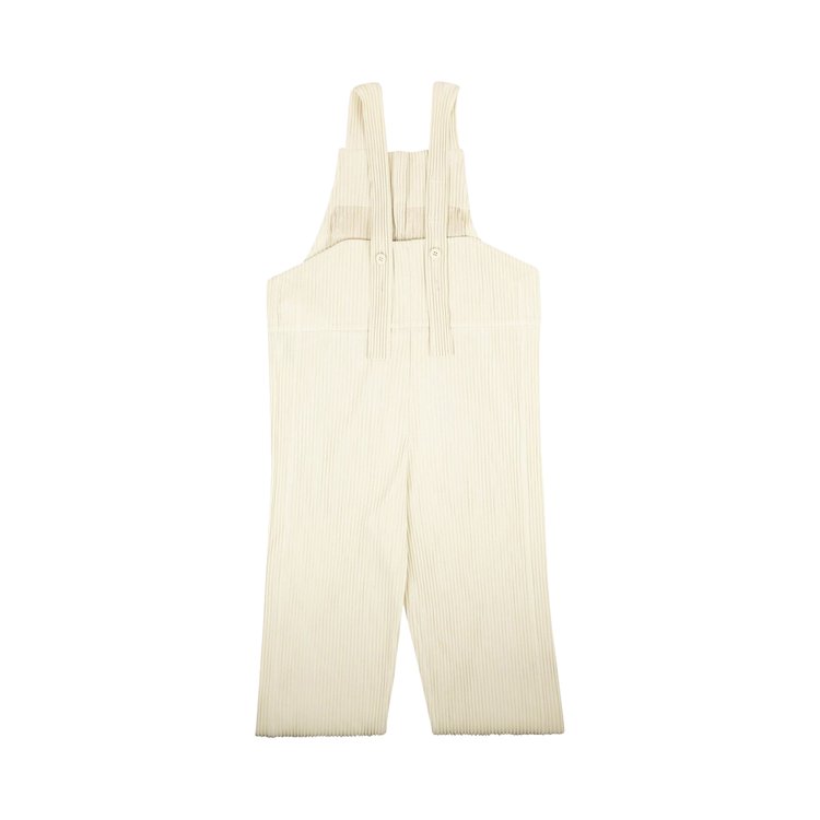 Issey Miyake Pleated Jumpsuit Overalls White