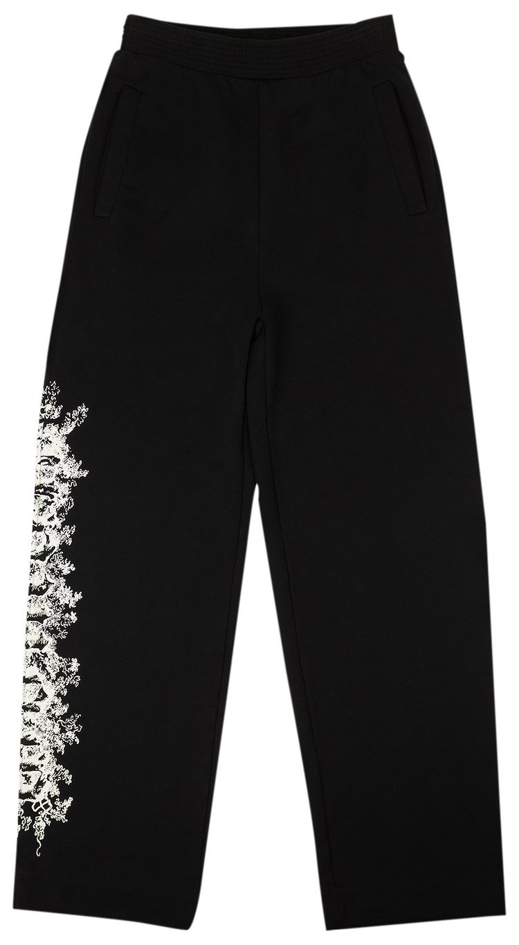 Off White Wide Leg Printed Sweatpant Black