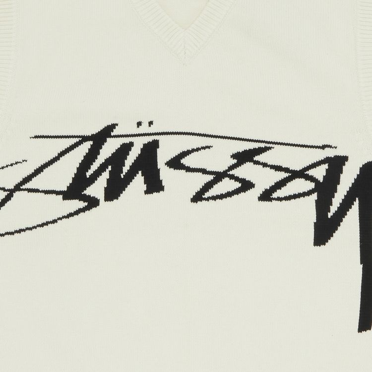 Pre Owned Stussy Sweater Vest Natural From the Closet of ASAP Nast