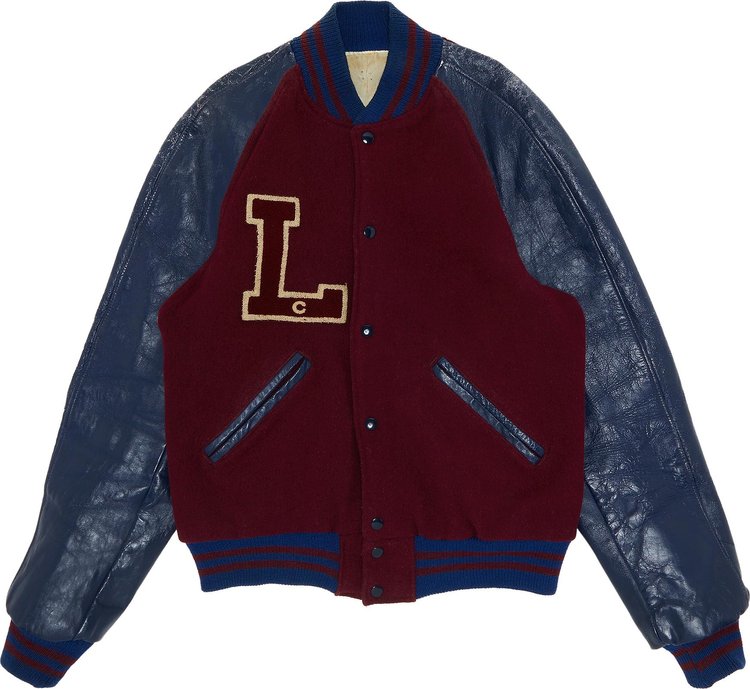 God is Supreme Red Varsity Letterman Jacket White Sleeves