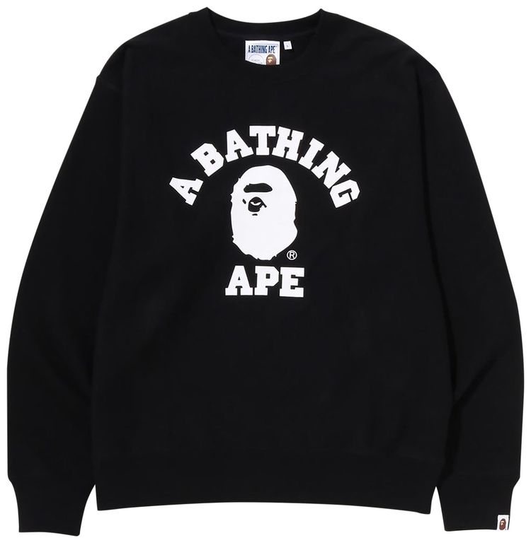 BAPE College Relaxed Fit Crewneck Black