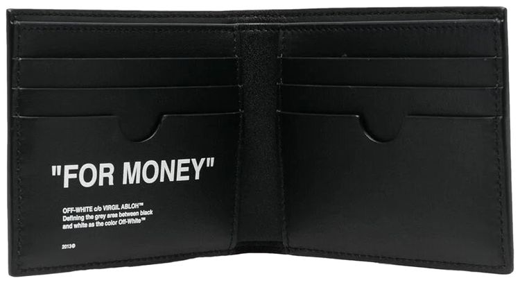 Off White Quote Bifold Wallet BlackWhite