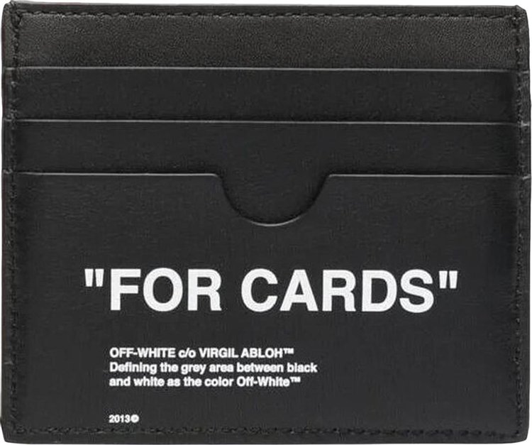 Off-White Quote Leather Card Case Black/ White