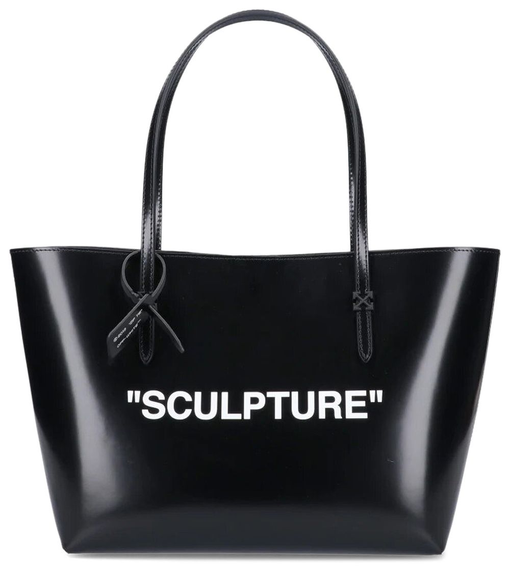 Buy OffWhite Slogan Print Tote Bag 'Black White