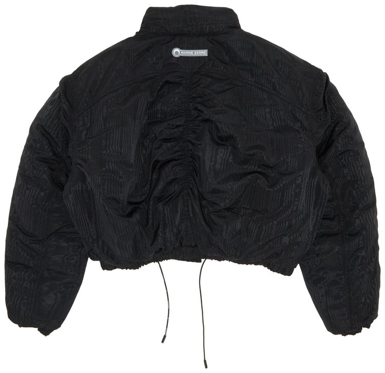 Marine Serre Moire Cropped Puffer Black