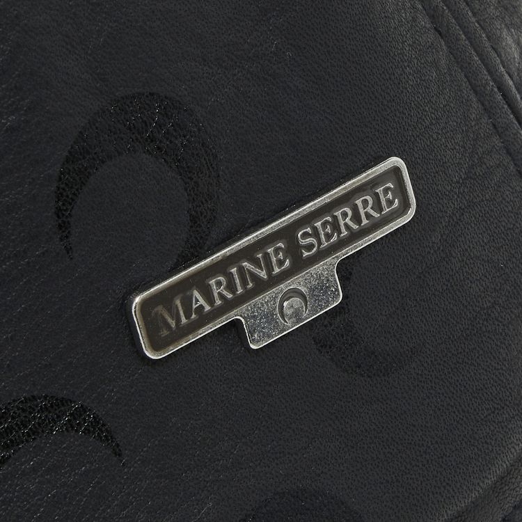 Marine Serre Moon Leather Bell Hat Black