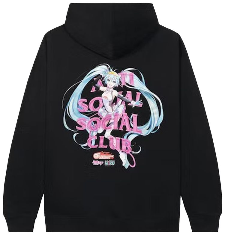 Anti Social Social Club x Good Smile Racing Hatsune Miku Hoodie Black