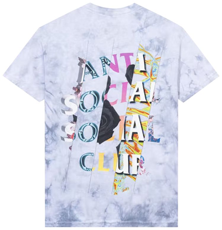Anti Social Social Club Dissociative T Shirt Grey Tie Dye
