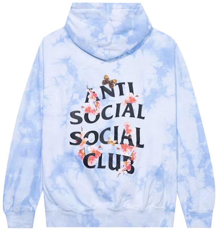Size xxl Anti Social Social Club Kkoch Never Dies Hoodie 'Blue Tie Dye'