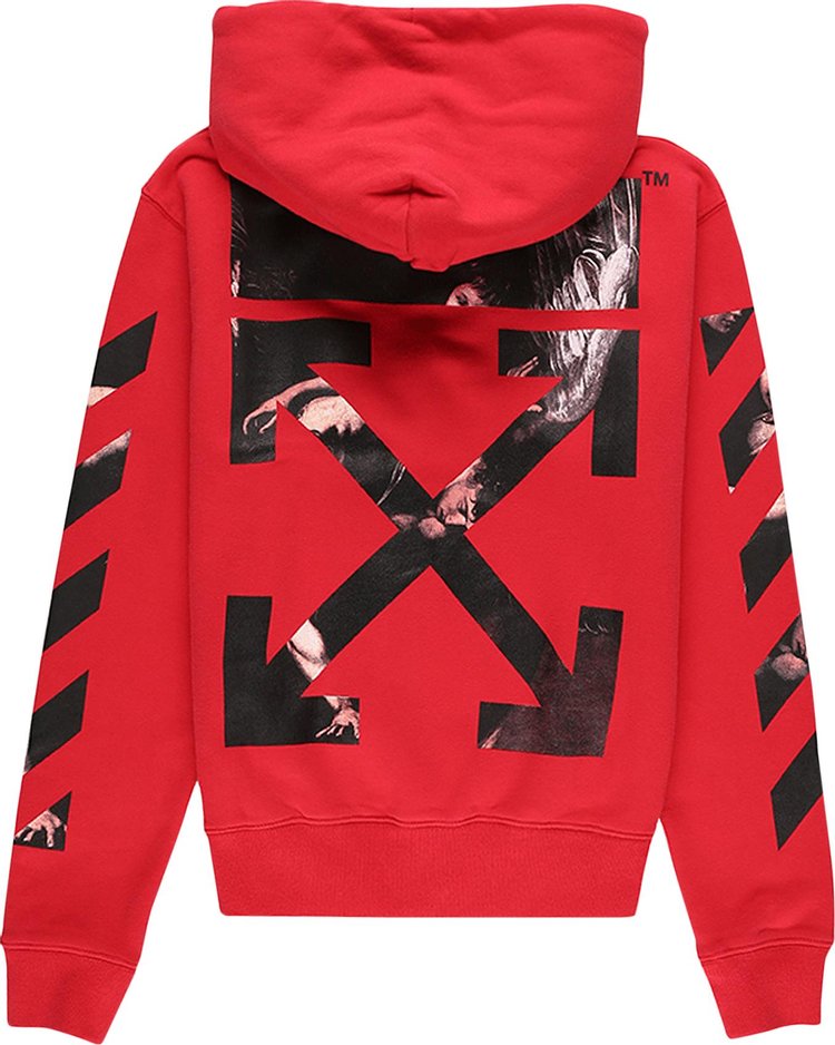 Off White Caravaggio Arrow Hoodie Red