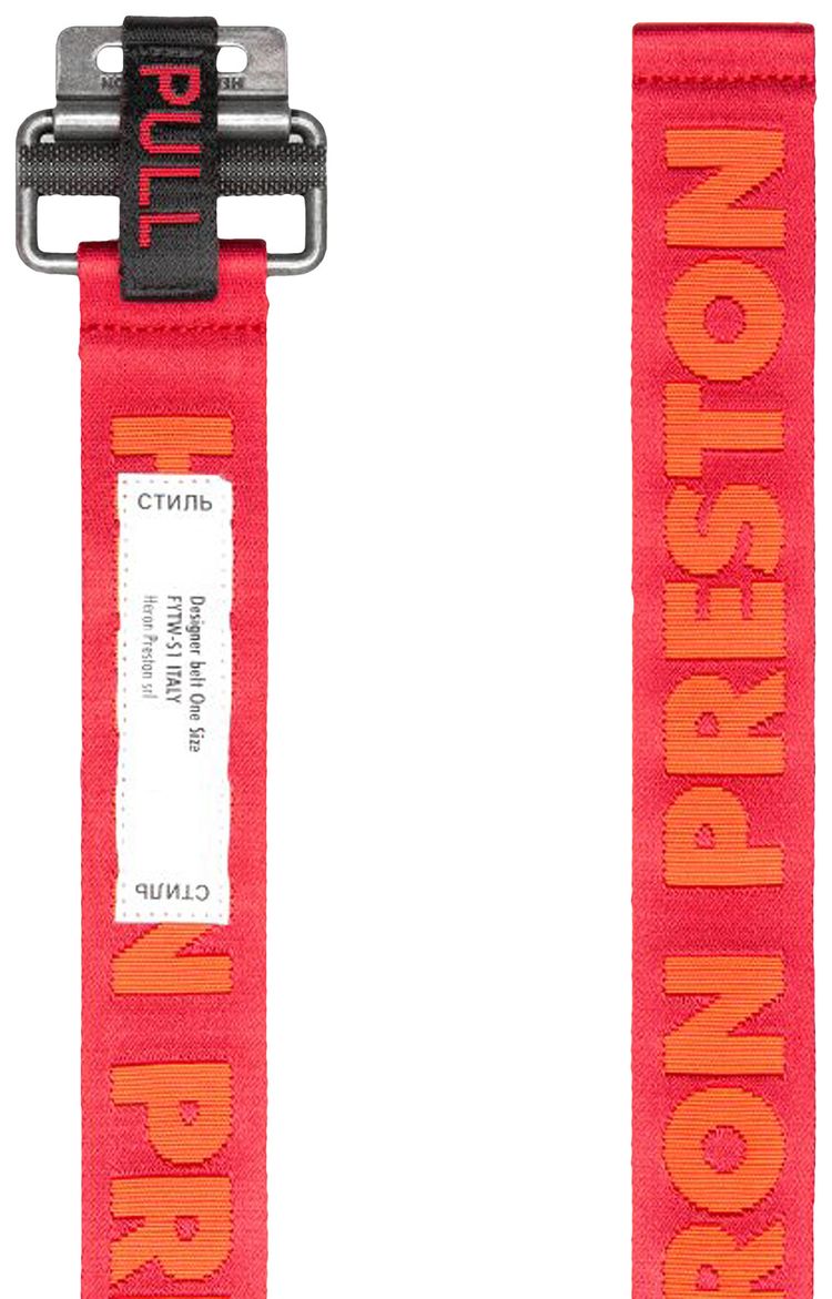 Heron Preston KK Tape Belt Coral Red