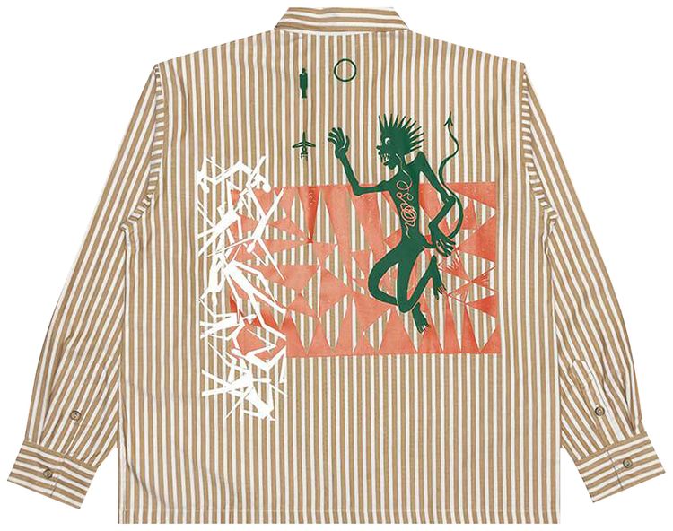Brain Dead Long Sleeve Half Zip GoldMulti
