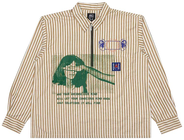 Brain Dead Long Sleeve Half Zip GoldMulti