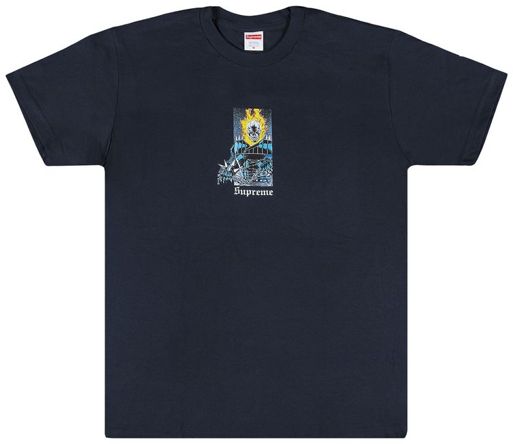 Supreme Ghost Rider T Shirt Navy