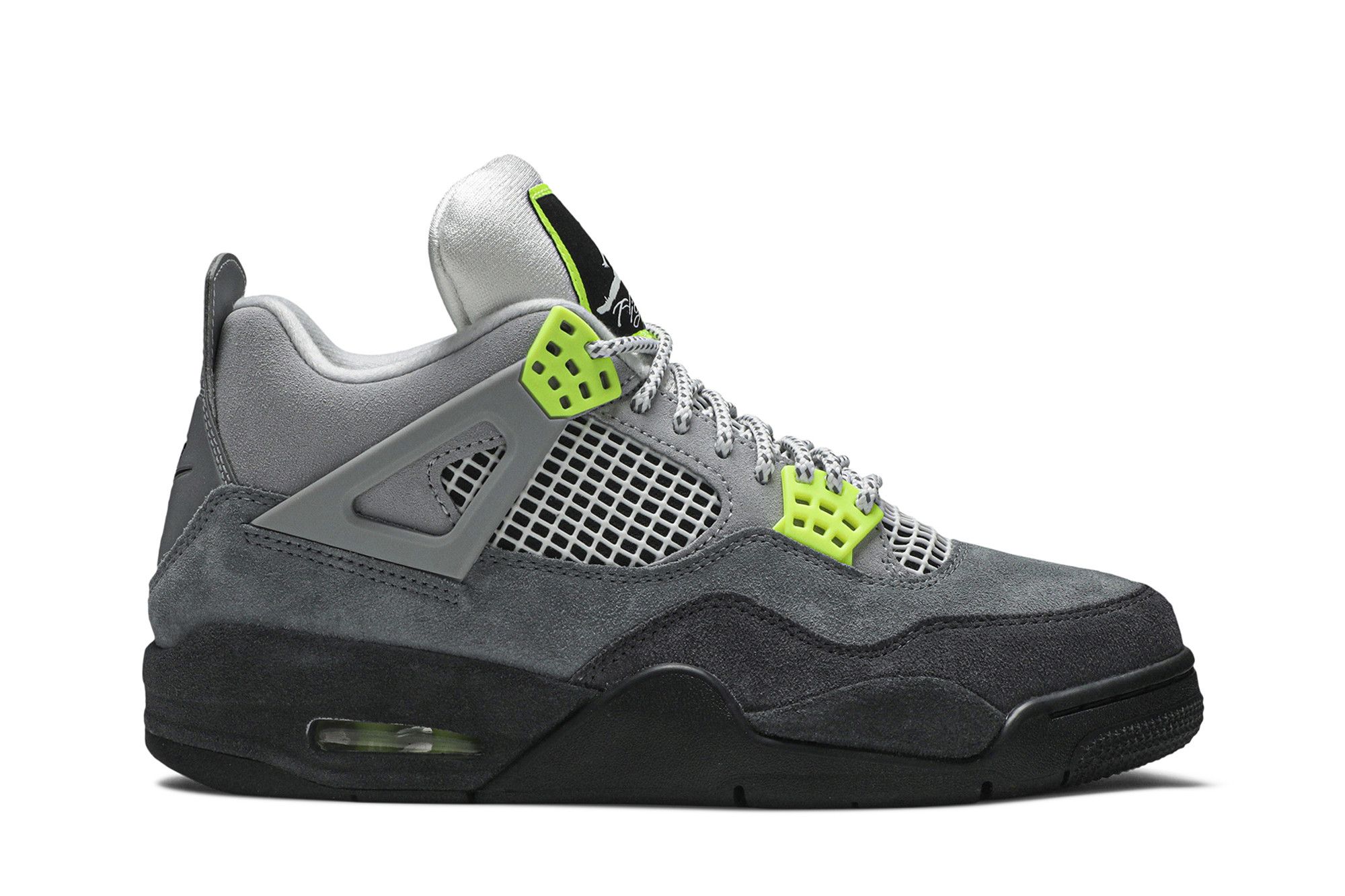 grey and neon green jordans