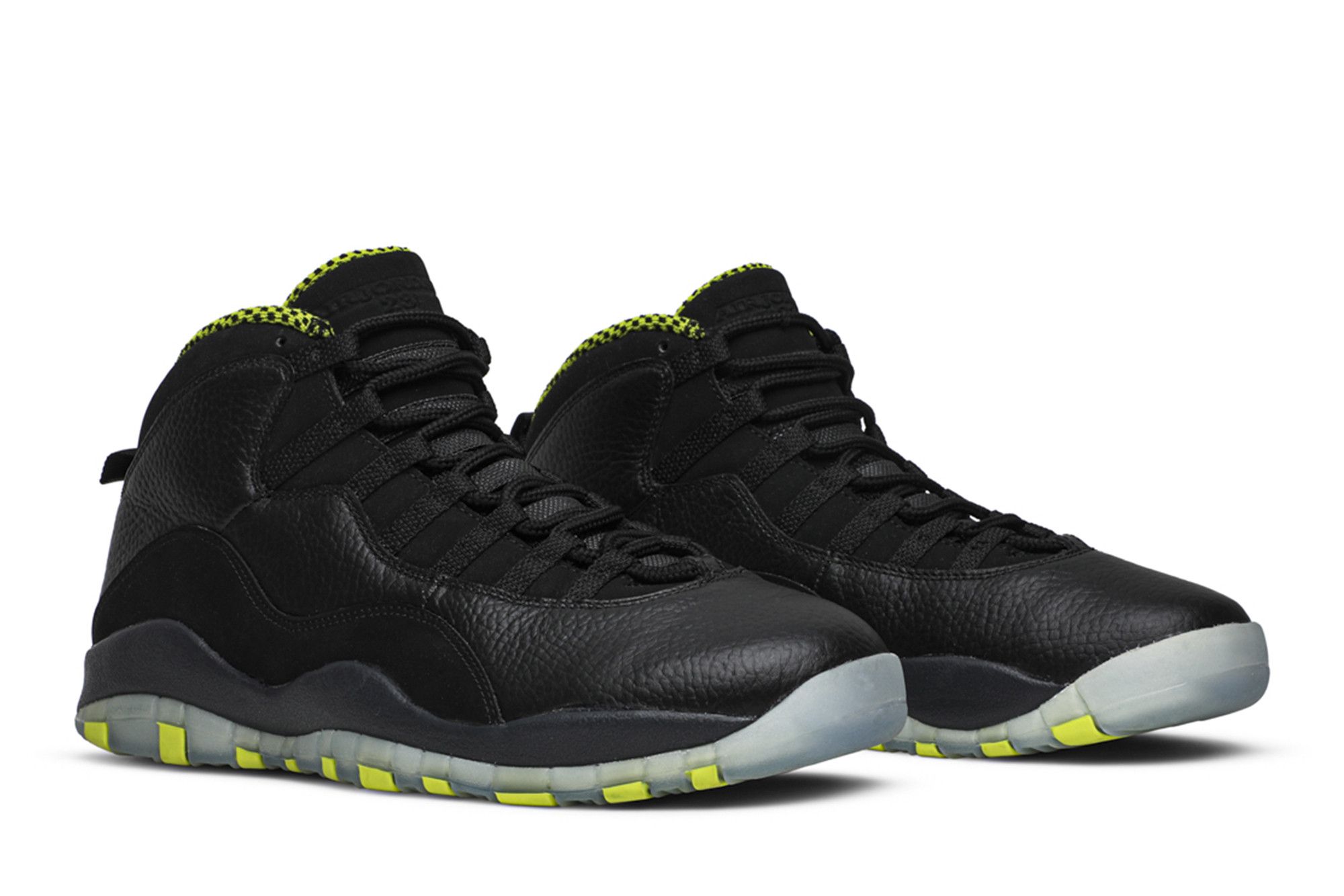 Black and lime green jordans 10s deals