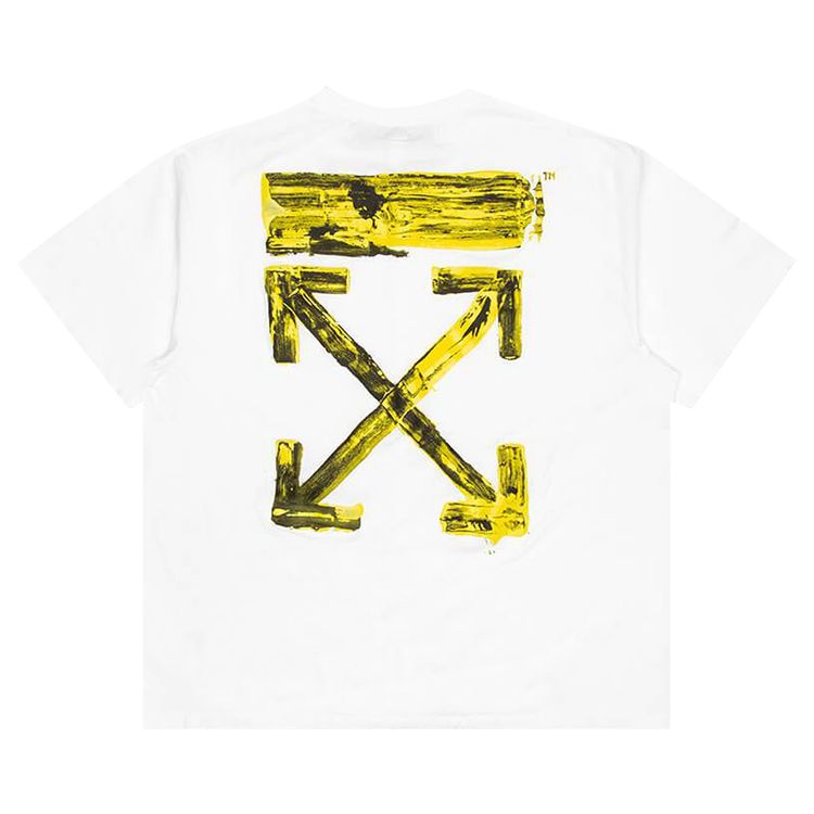 Off White Acrylic Arrows Short Sleeve Over Tee White