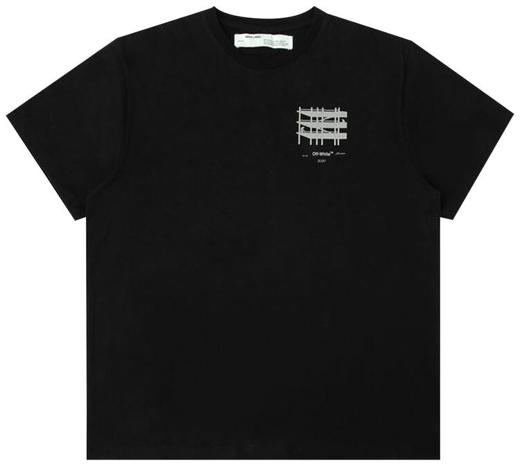 Off White Industrial Short Sleeve Over Tee Black  Silver