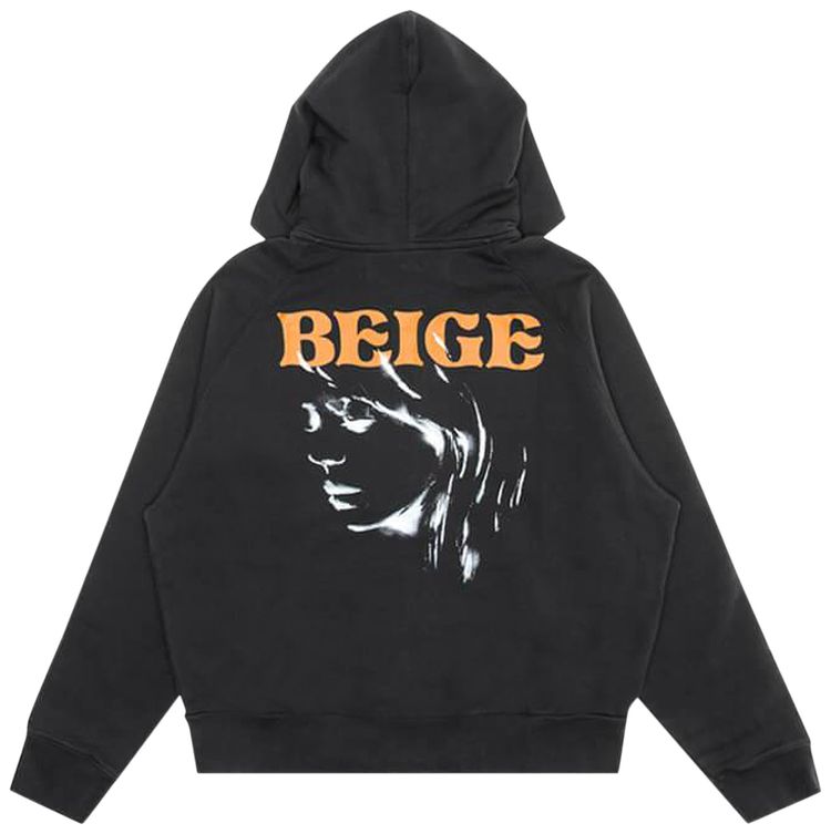 Off White Face Print Hoodie Black