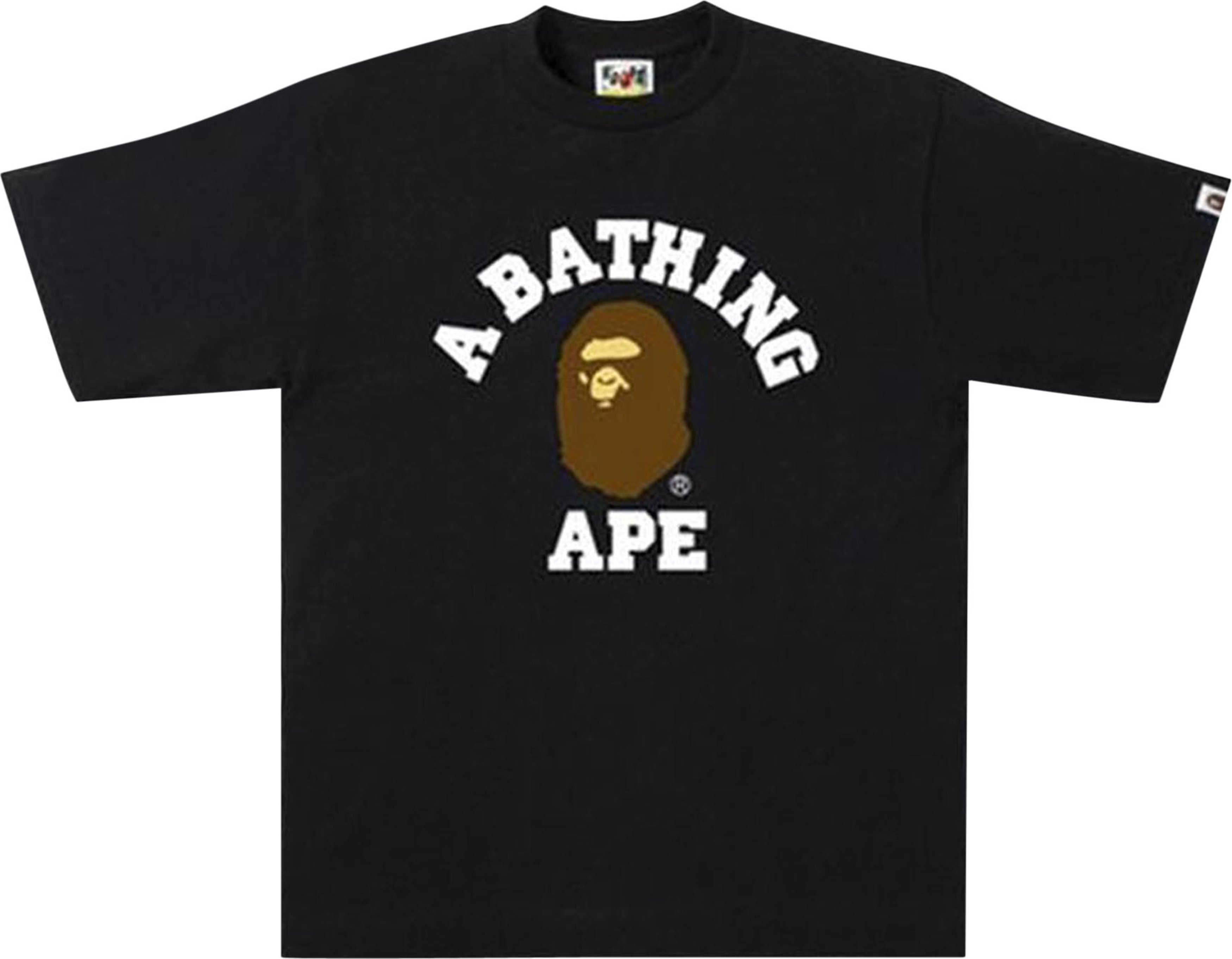 Buy BAPE College T-Shirt 'Black' - 0039 100000103CTSH BLAC | GOAT
