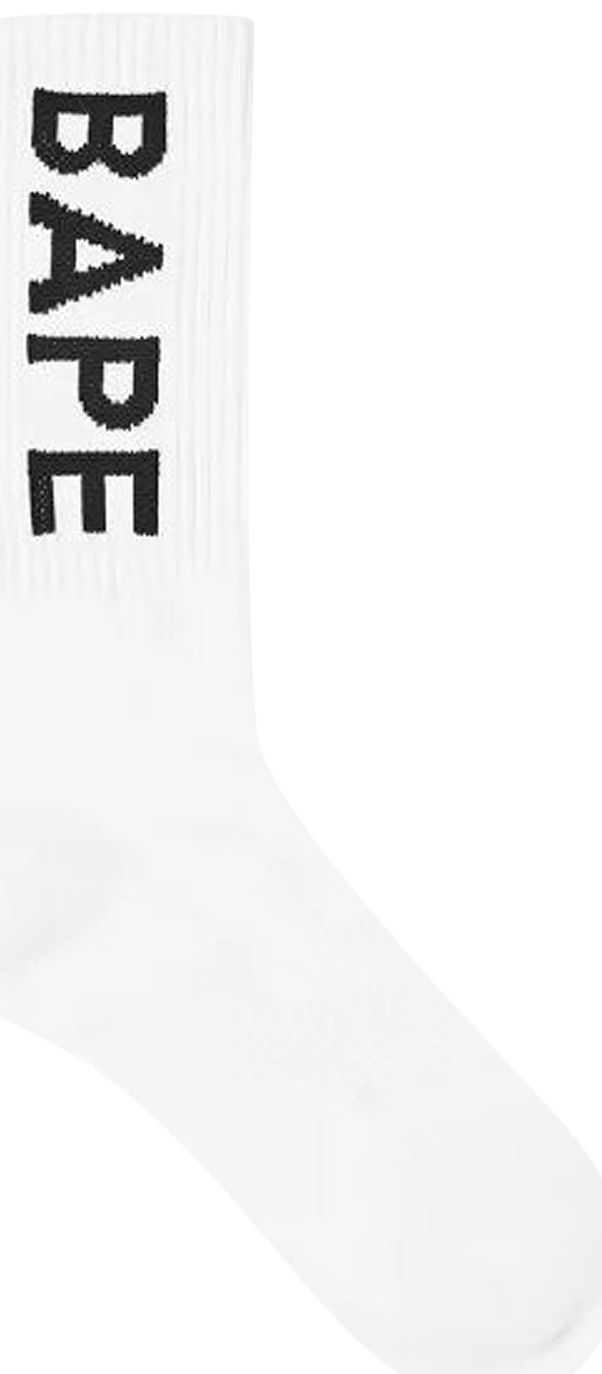 BAPE Premium Summer Bag Logo Socks White