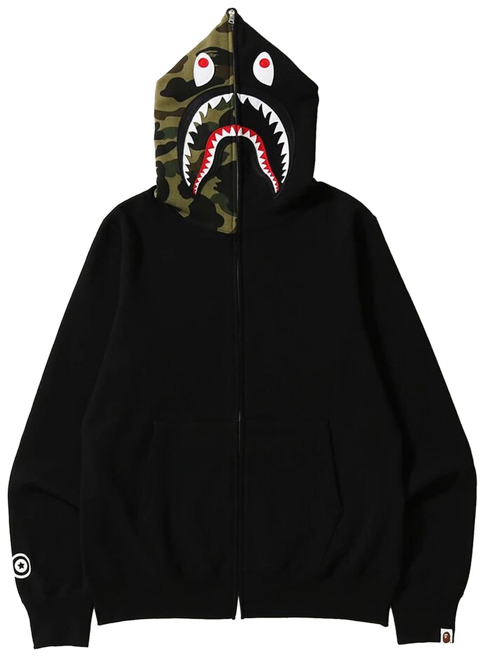 Bape shark full zip hoodie black Clearance