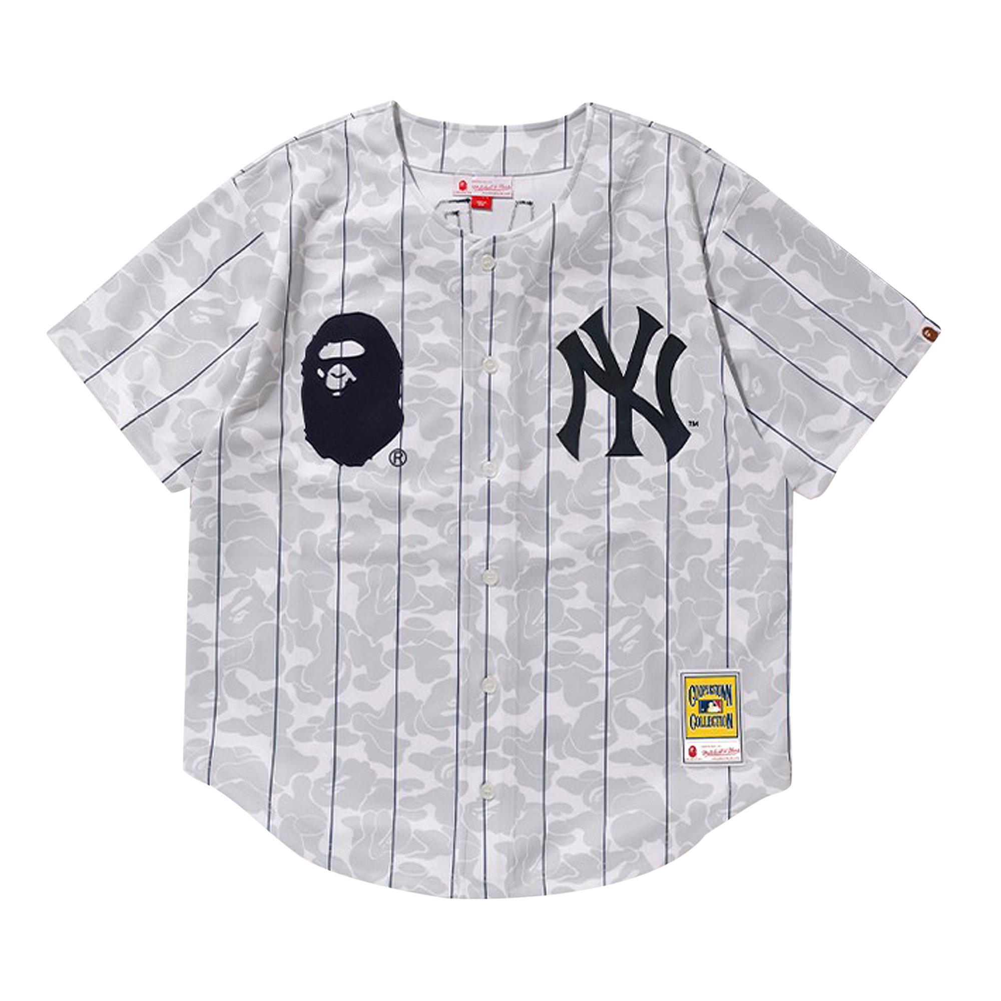 Buy BAPE x Mitchell & Ness Yankees Jersey 'White' - 0039 ...
