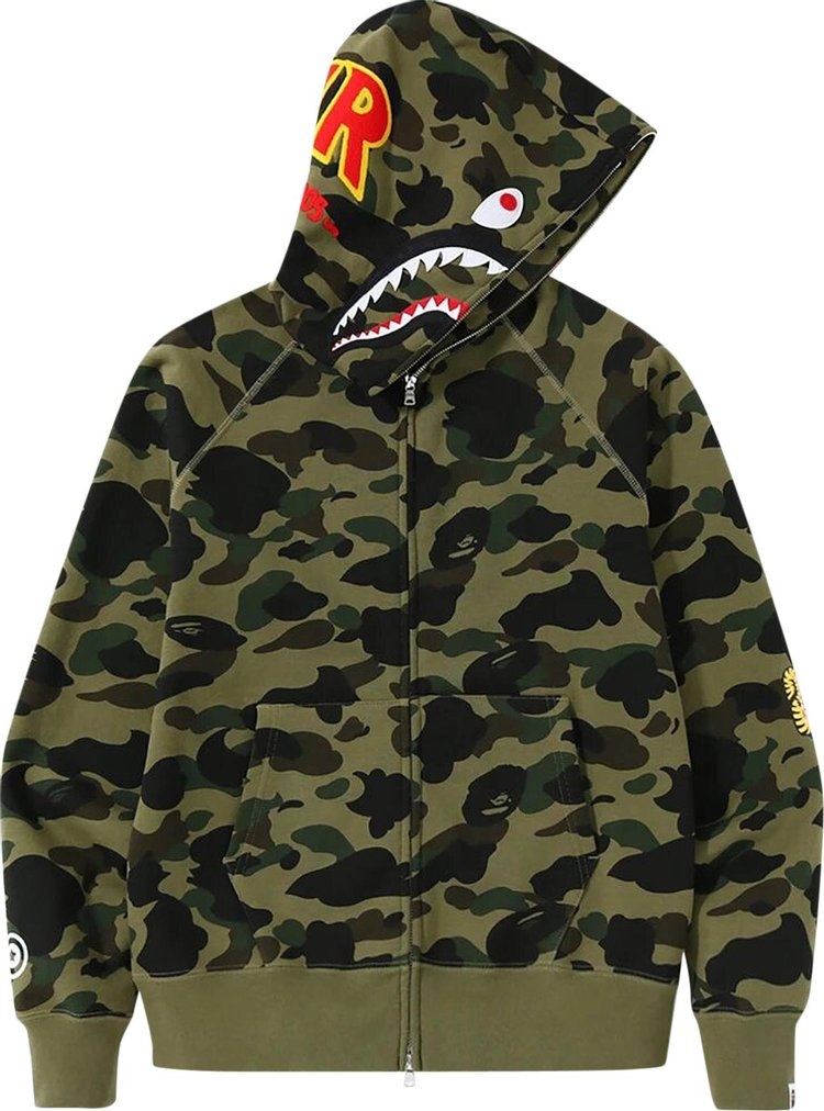 Buy BAPE 1st Camo Shark Full Zip Hoodie (FW18) 'Green' - 0039 ...