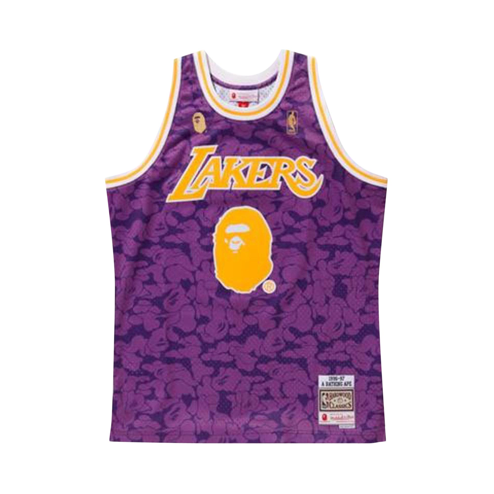 BAPE x Mitchell & Ness Lakers ABC Basketball Swingman Jersey 'Purple'