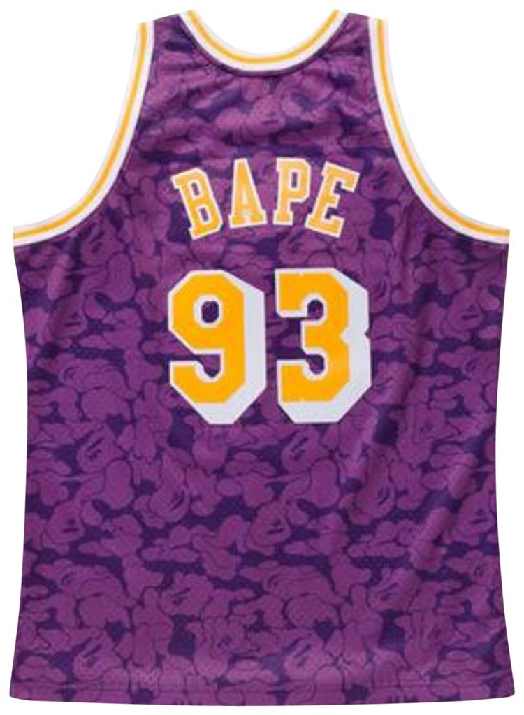 BAPE x Mitchell  Ness Lakers ABC Basketball Swingman Jersey Purple
