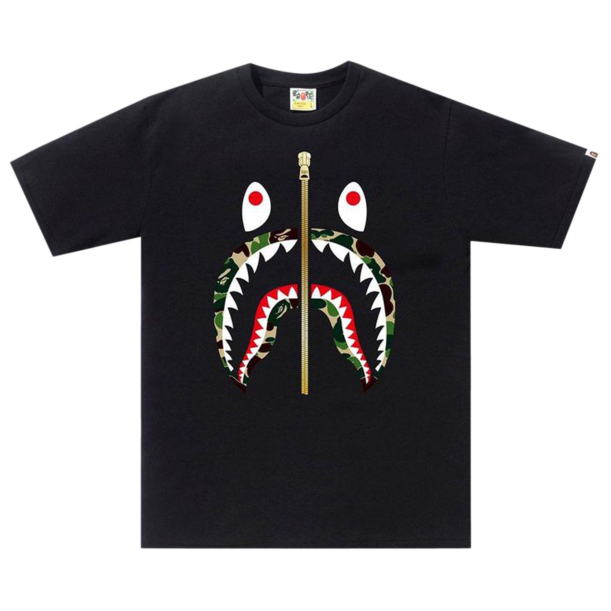 Buy BAPE ABC Gold Zip Shark T-Shirt 'Black' - 0039 1SS190103AGZS