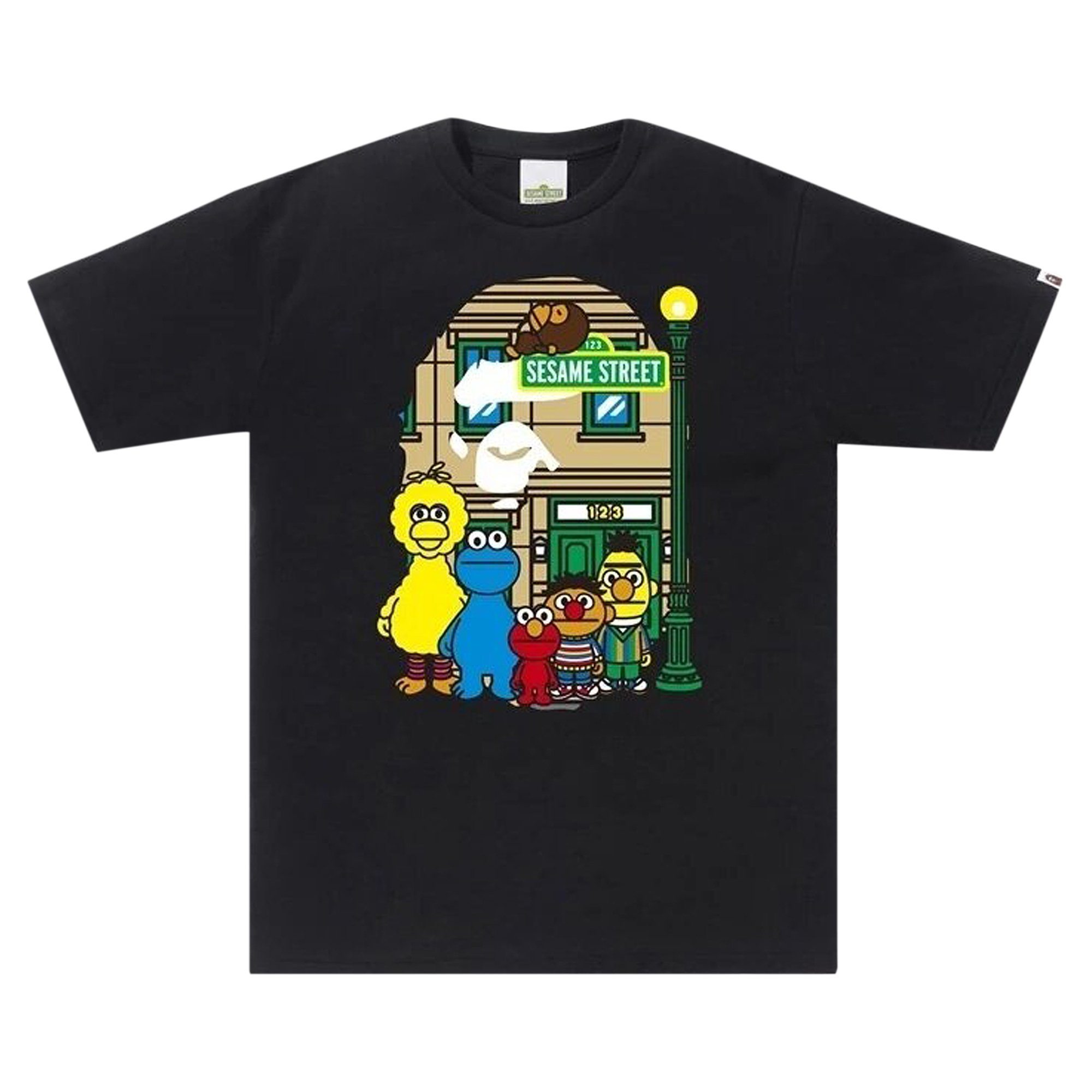 Buy BAPE x Sesame Street Ape Head T-Shirt 'Black' - 0039 