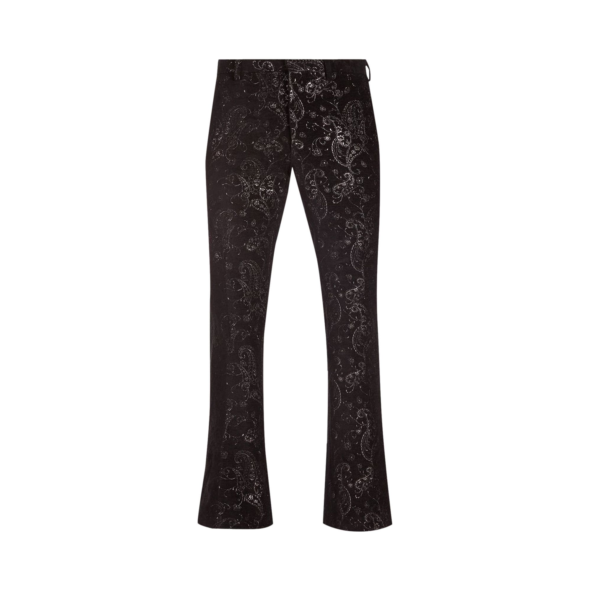 Buy Amiri Paisley Velvet Glitter Flare 'Black' - Y0M09162VG