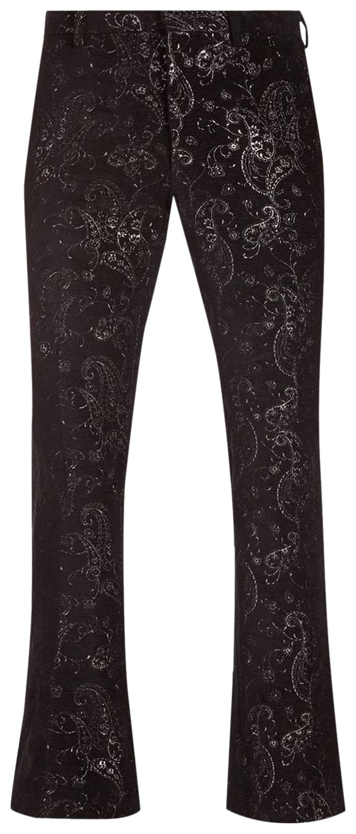 Amiri Paisley Velvet Glitter Flare Black