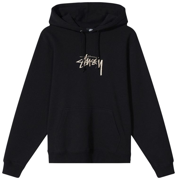 Stussy Stock Logo Applique Hoodie Black