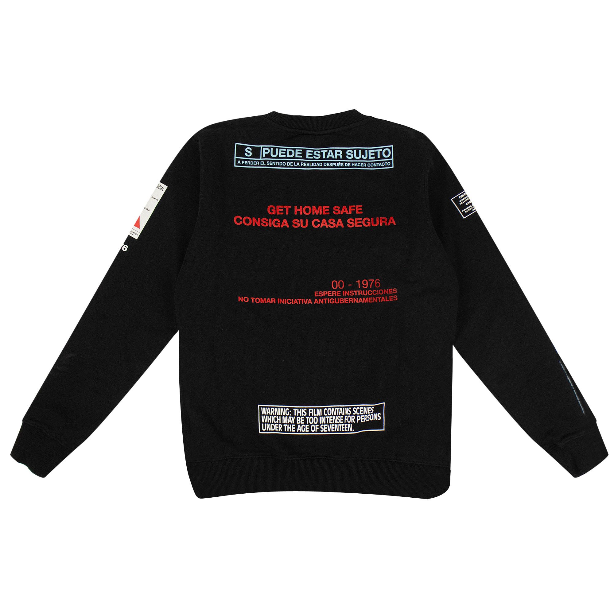スウェット・トレーナー Marcelo Burlon Braille Tape Pocket Sweatshirt Black Marcelo Burlon Braille Tape Pocket Sweatshirt Maison De