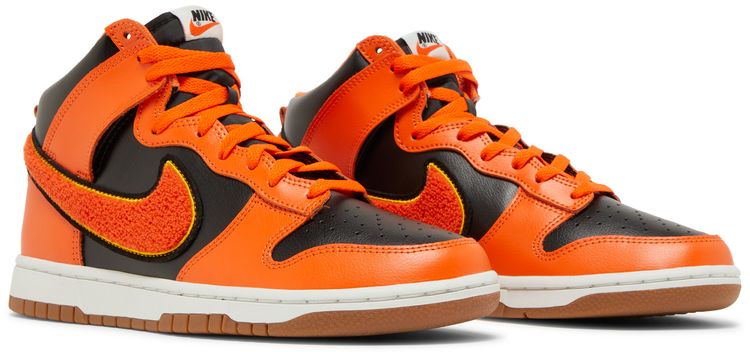 Nike Dunk High Chenille Swoosh   Safety Orange