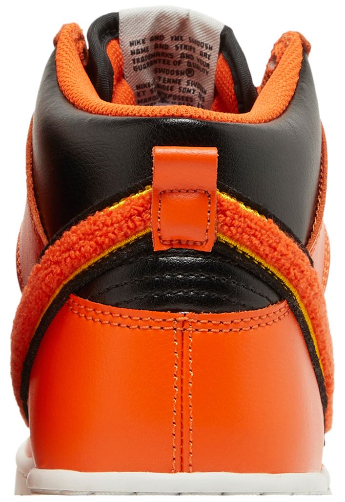 Nike Dunk High Chenille Swoosh   Safety Orange