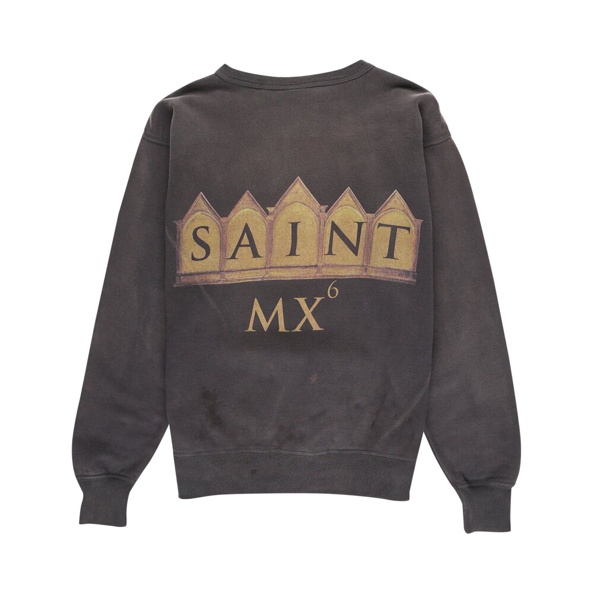 Buy SAINT Mxxxxxx Face Crewneck 'Black' - SM A22 0000 016 | GOAT DE